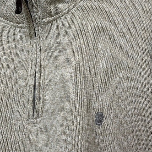 IZOD Pullover Quarter Zip Sweater Oatmeal Color Sz XXL - Picture 6 of 6